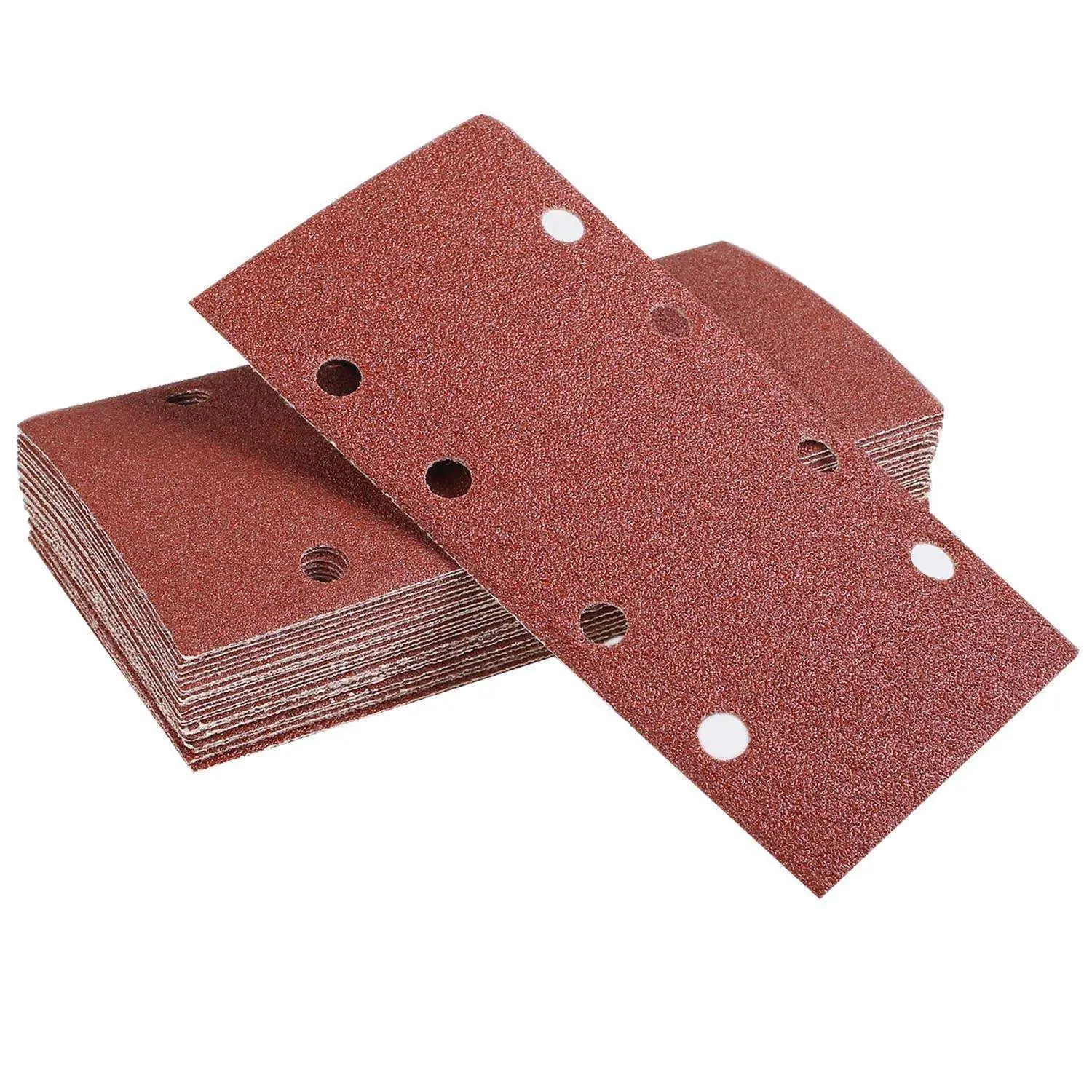 20pcs 190*93mm Square Sandpaper 1/3 Sheet Sanding Sander Sandpaper Pads Grit 40-320 8-hole Square Sandpaper