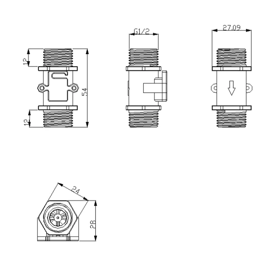 تدفق المياه متر مقياس الجريان قاعة تدفق الاستشعار مؤشر عداد Caudalimetro G1/2 0.5-25L/دقيقة 1.2MPa F = 6 * Q تدفق الاستشعار
