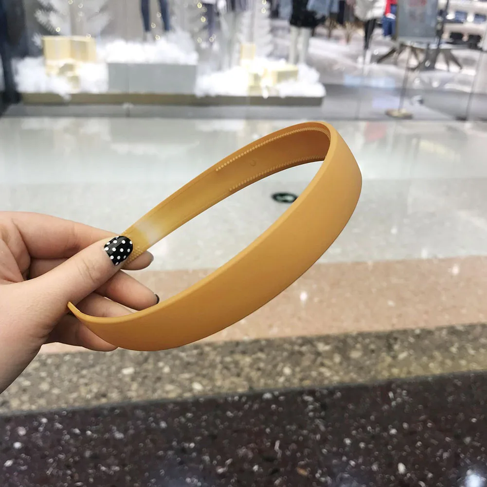 Hot 1PC Plastic Fashion Frosted Wide Headband Hair Band Headwear Bezel Hair Accessories For Woman Satin Covered Resin Hairbands