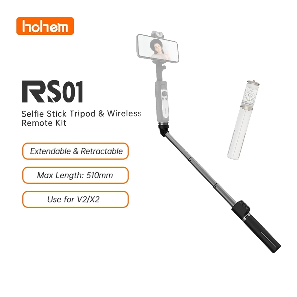 

Hohem 3 In 1 Phone Selfie Stick Extendable Retractable Stable Compact Design Tripod with Remote Control Kit for iSteady V2/X2