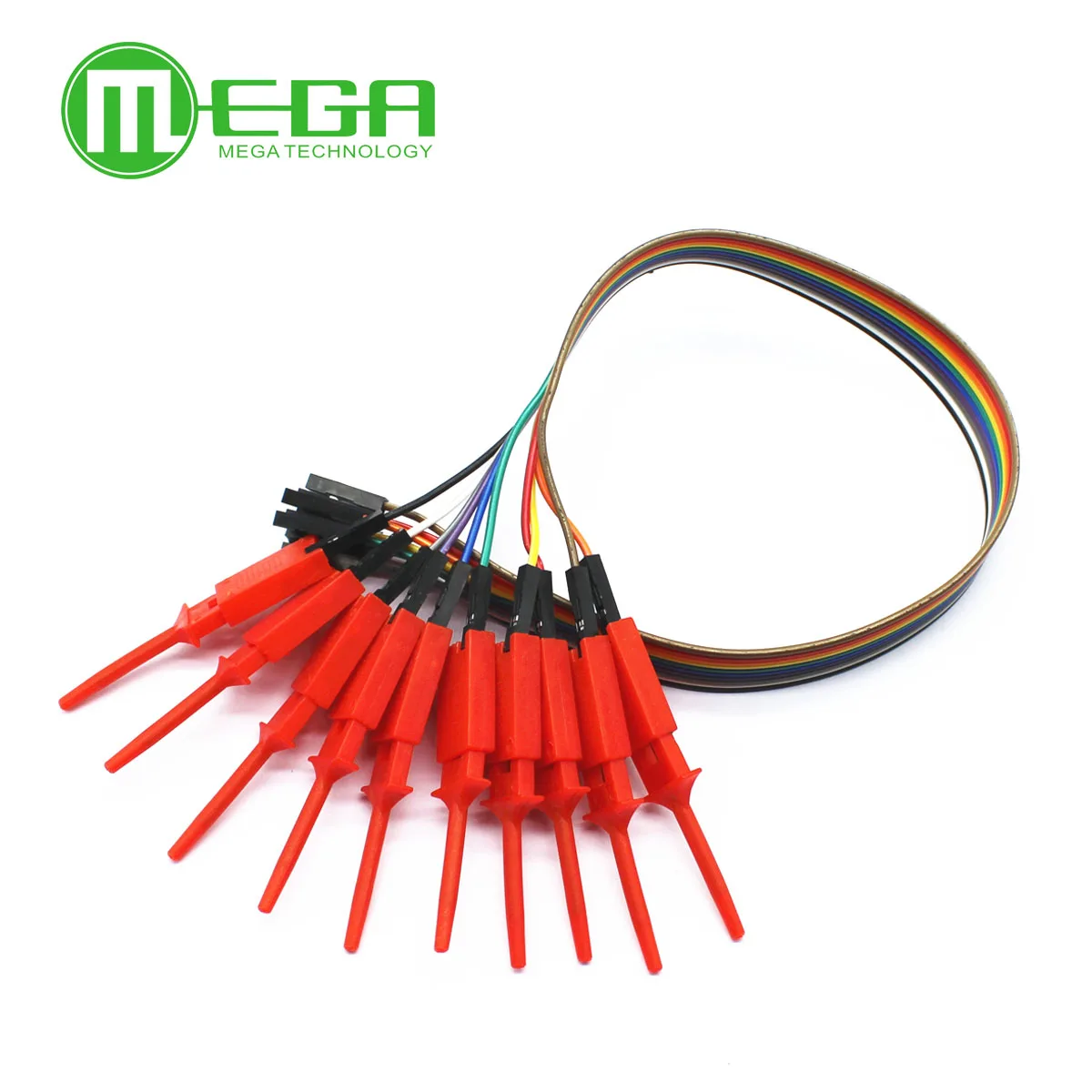 10pin  High Efficiency Test Hook Clip Logic Analyzer Cable Gripper Probe Test Clamp Kit For USB 24M 8CH Alligator clip