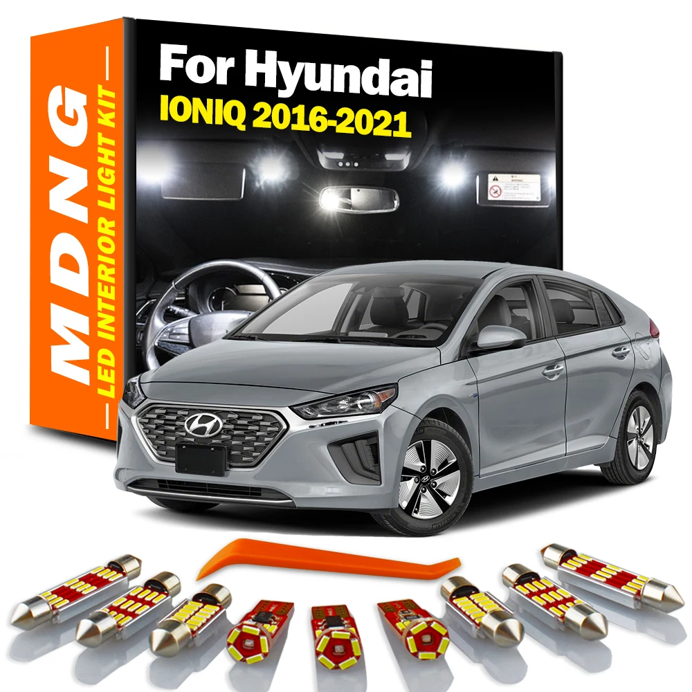 MDNG 13Pcs Canbus LED Interior Dome Map Reading Trunk Light Kit For Hyundai IONIQ 2016 2017 2018 2019 2020 2021 Car Led Bulbs