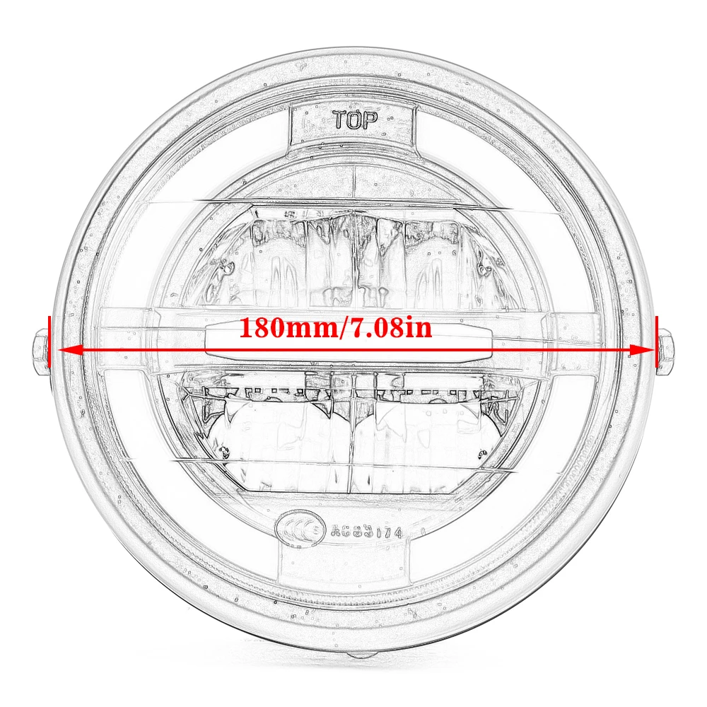 New Hot 7" Motorcycle LED Headlight High Low Beam DRL Daytime Running Light 12V For Honda Kawasaki Yamaha Victory Cafer Racer - Image 5