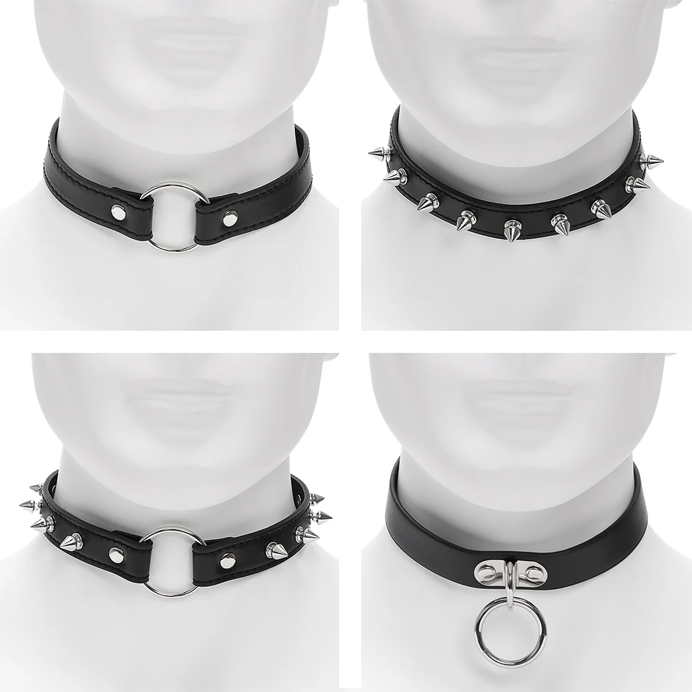 IKOKY Sex Toys for Couples Neck Ring Slave Restraints Spike Rivet Buckle Collar Punk Style Sex Necklace SM Toys SM Bondage