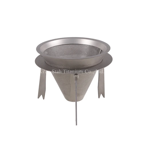 Pure Titanium Ti Coffee / Tea Double-wall Filter net with Separated Frame 39g Leak-proof No-plating Anti-corrosion