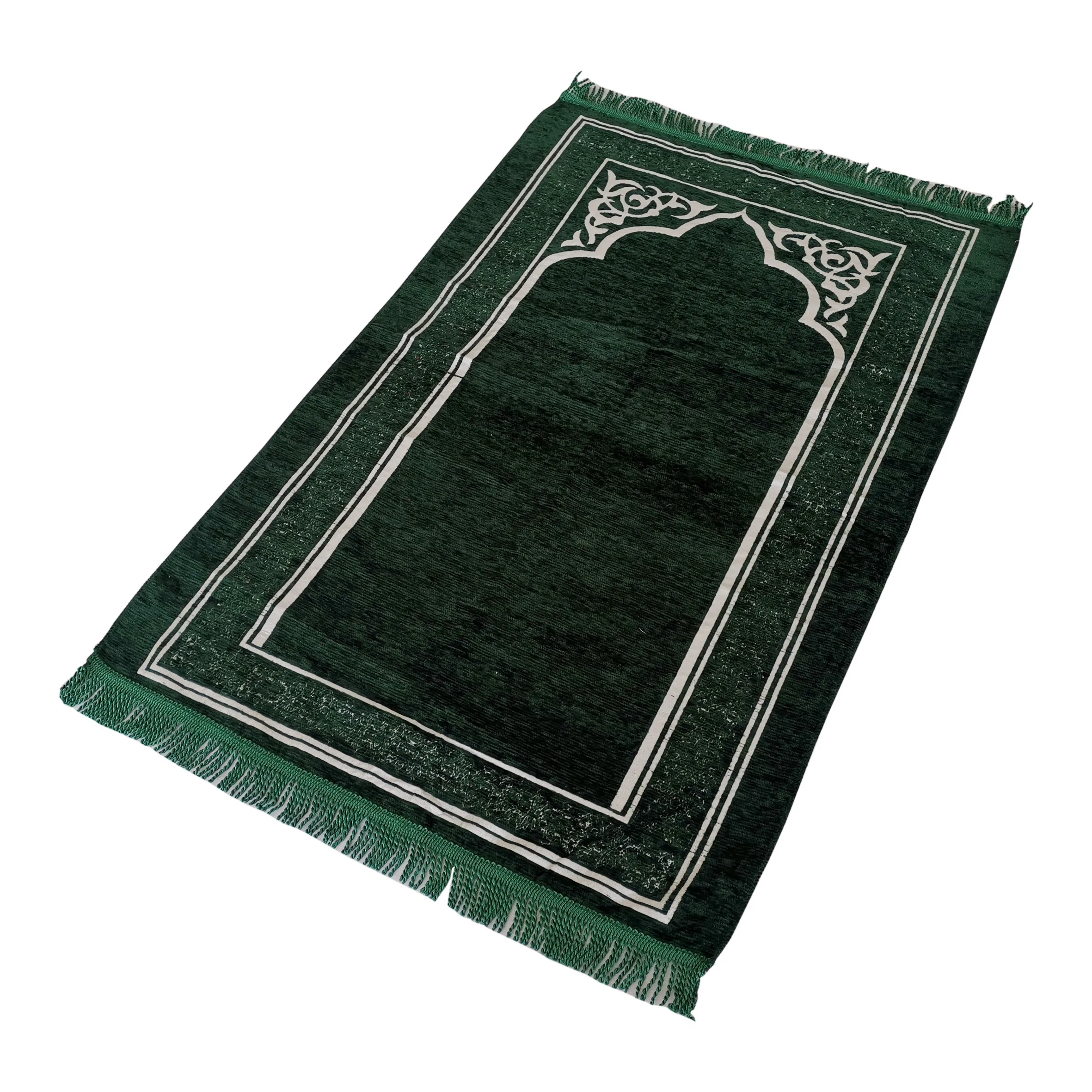 B BOX Modefa Islamic Turkish Prayer Rug Plush  Janamaz Sajjadah Muslim Namaz Seccade Prayer Mat Carpet Vined Arch