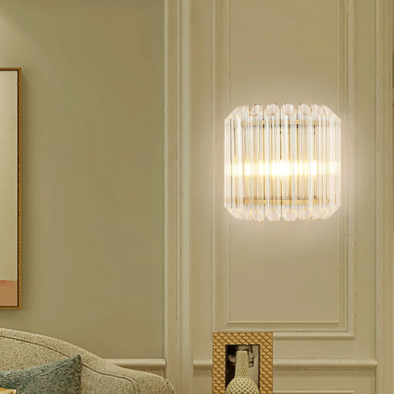 

Postmodern Wall Lamps Crystal Creative Personality Living Room Bedroom Bedside Wall Lights Minimalist Aisle Bathroom Fixture
