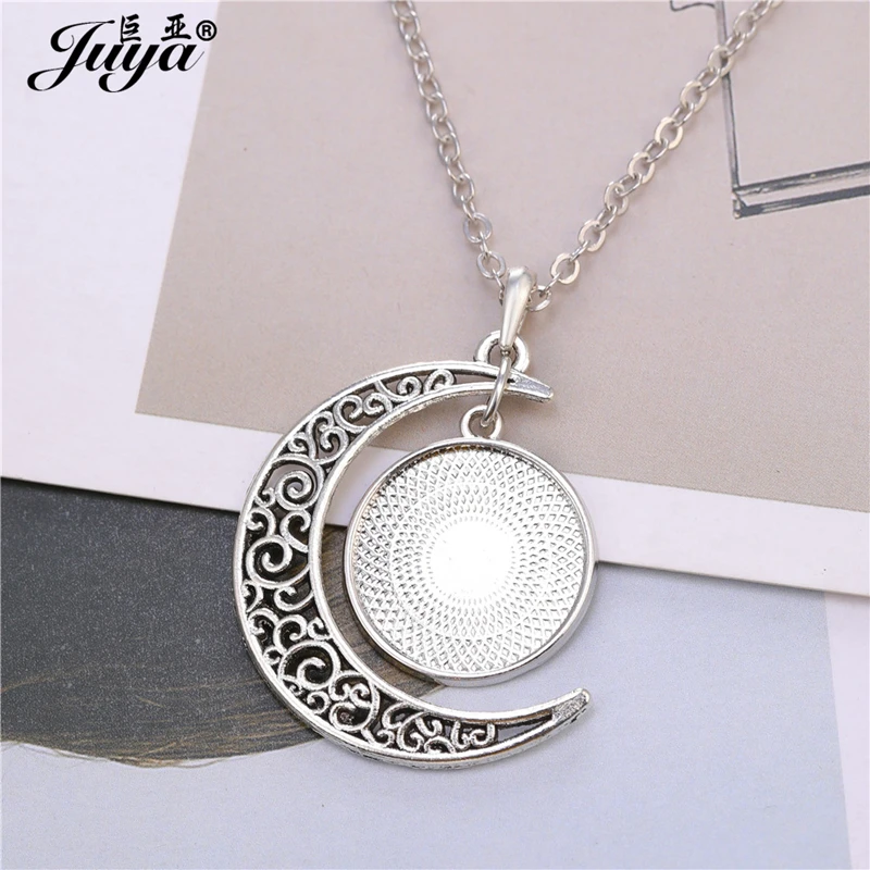 JUYA Schmuck DIY 5PCS Größe 45 + 5cm Metall Kette Länge Alten Mond Halskette Anhänger Cabochon Für frauen Schmuck Machen Zubehör – Detail 6