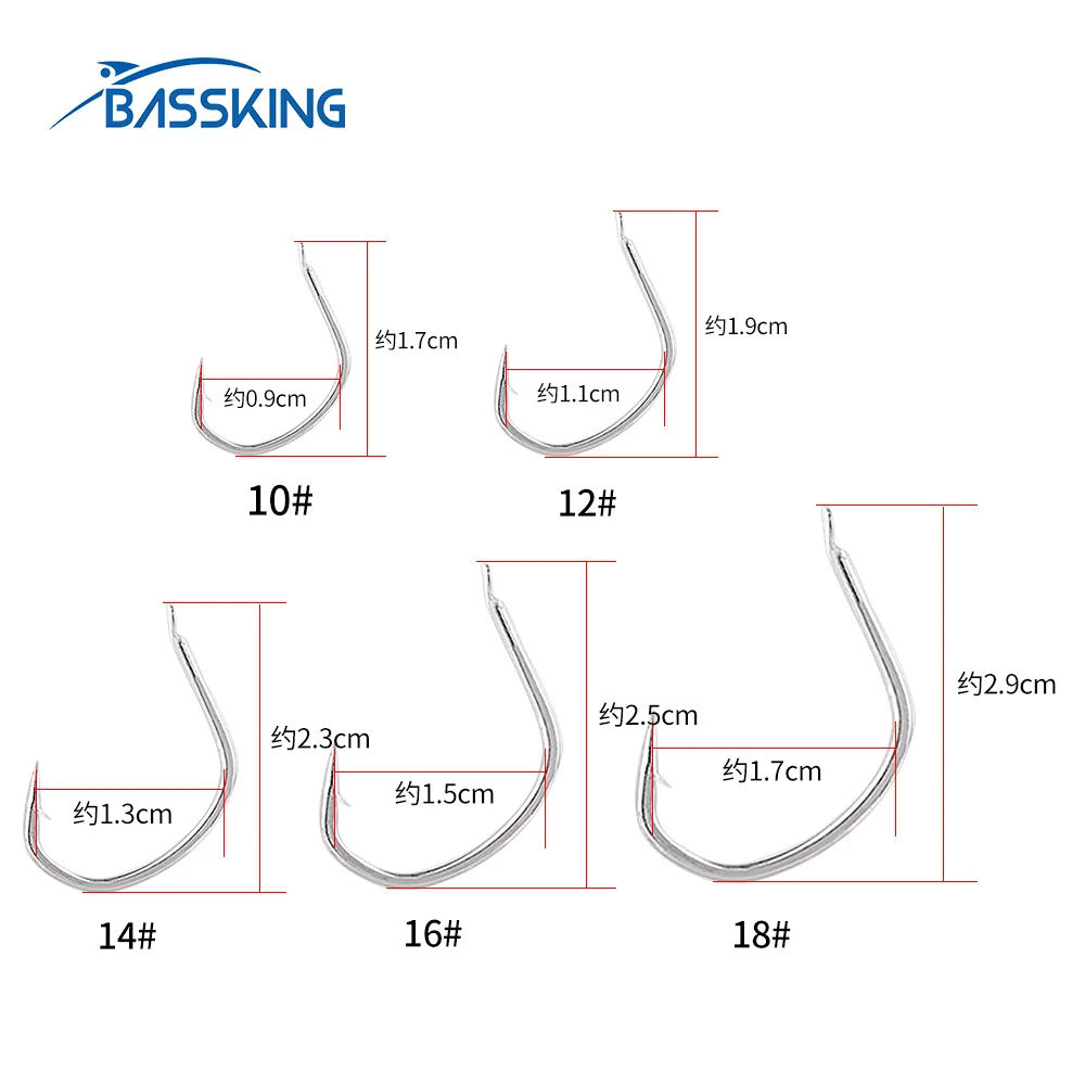 BASSKING 10# 12# 14# 16# 18# Fishing Hooks Slow Double Jigging Hook Barbed Fishing Hook Fishing Accessoires De Para Pesca