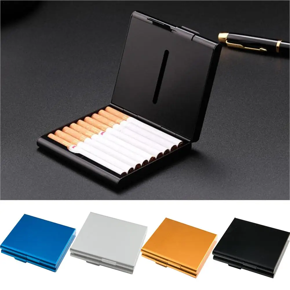 Double Layer Creative Aluminum Alloy Cigarette Case Ultra-thin Folio Cigar Storage Box Metal Container Can Hold 20 Cigarettes