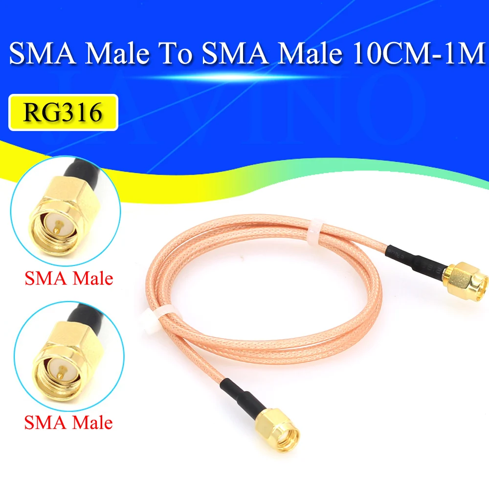 SMA Male To SMA male RG316 cable assembly Jumper Pigtail 5cm/10/15/30/50cm/1m SMA plug Crimp FPV RG316 Cable 50ohms SMA-JJ