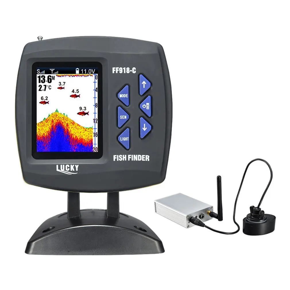 FF918 CWLS Wireless Operation Echo Detecting Fish Finder 980 Feet Operating Range 45 Degrees Detecting Camera Detector