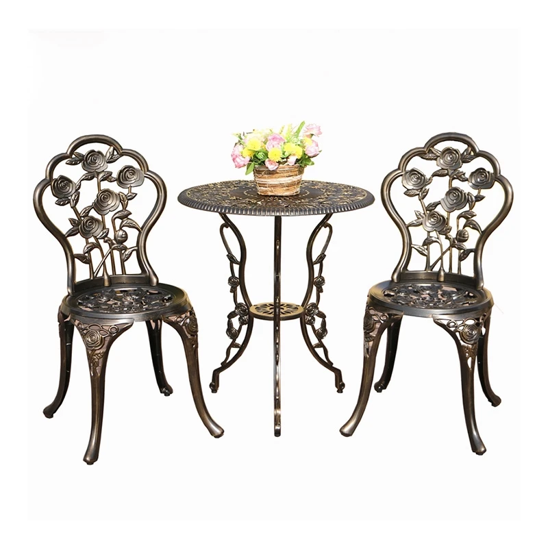 

Balcony Courtyard Garden Cast Aluminum Chair Table Set