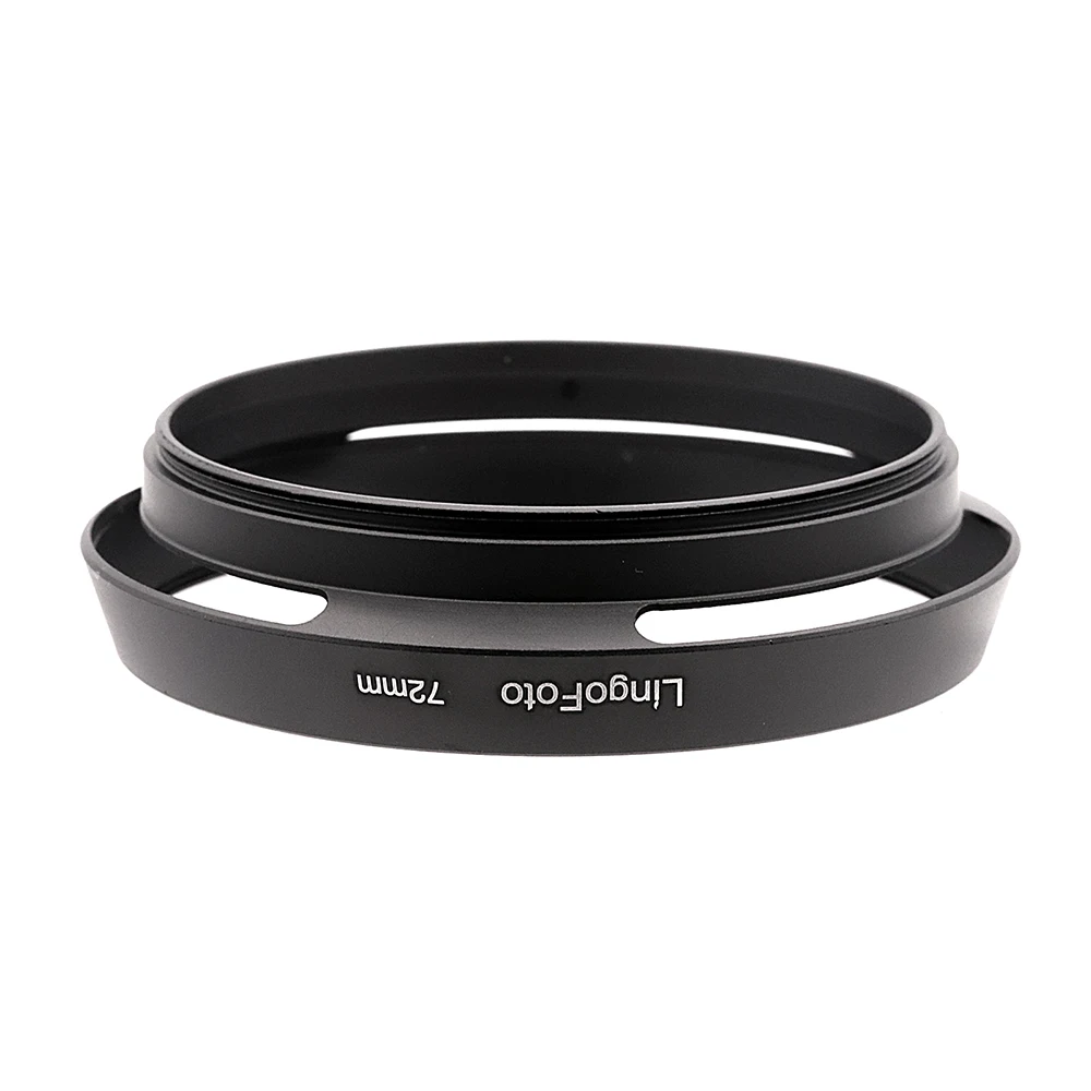 Vented Standard Lens Hood Metal Screw-in Universal Black 52/55/58/62/67/72/77/82mm camera photography accessory