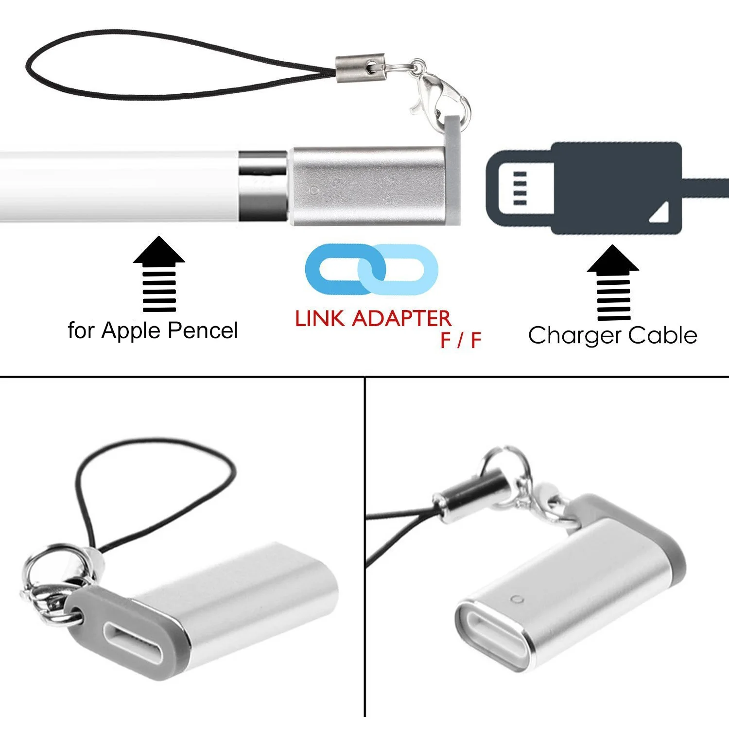 Charger Adapter to USB Male Extension Charging Connector for Apple Pencil iPencil iPad Pro Pen Accessories Gadgets