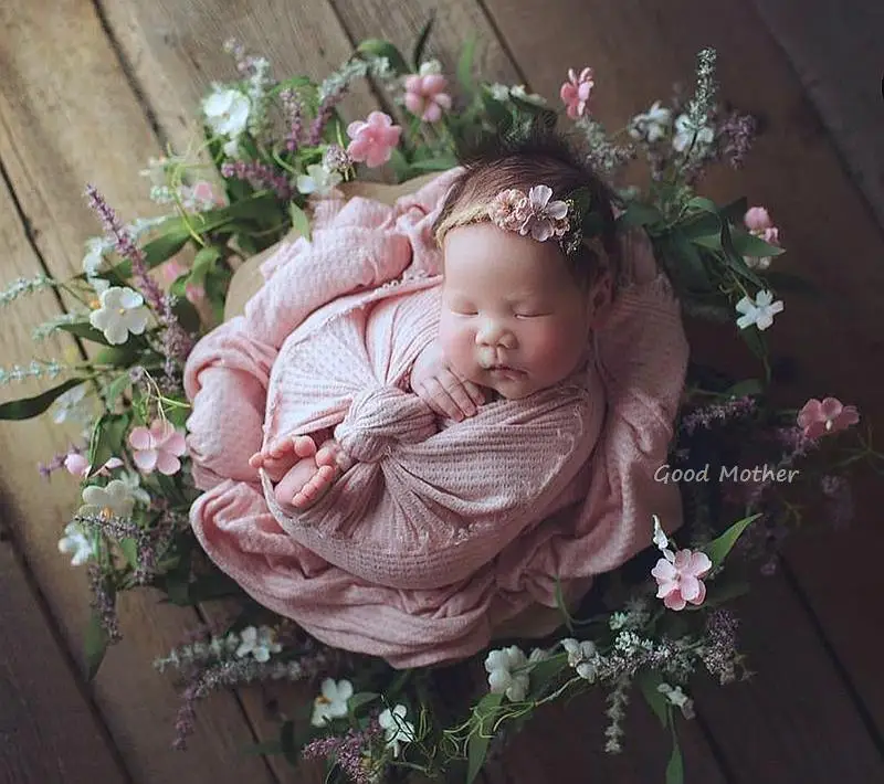 Newborn Photography Props Accessories Simulation Rose Flower Wreath Lintel Rattan Decoration Hallowmas Christmas Background