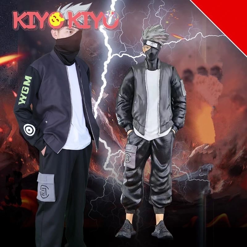 KIYO-KIYO Anime Hatake Kakashi Cosplay shirt pants coat Cosplay Costume Uniform Full set