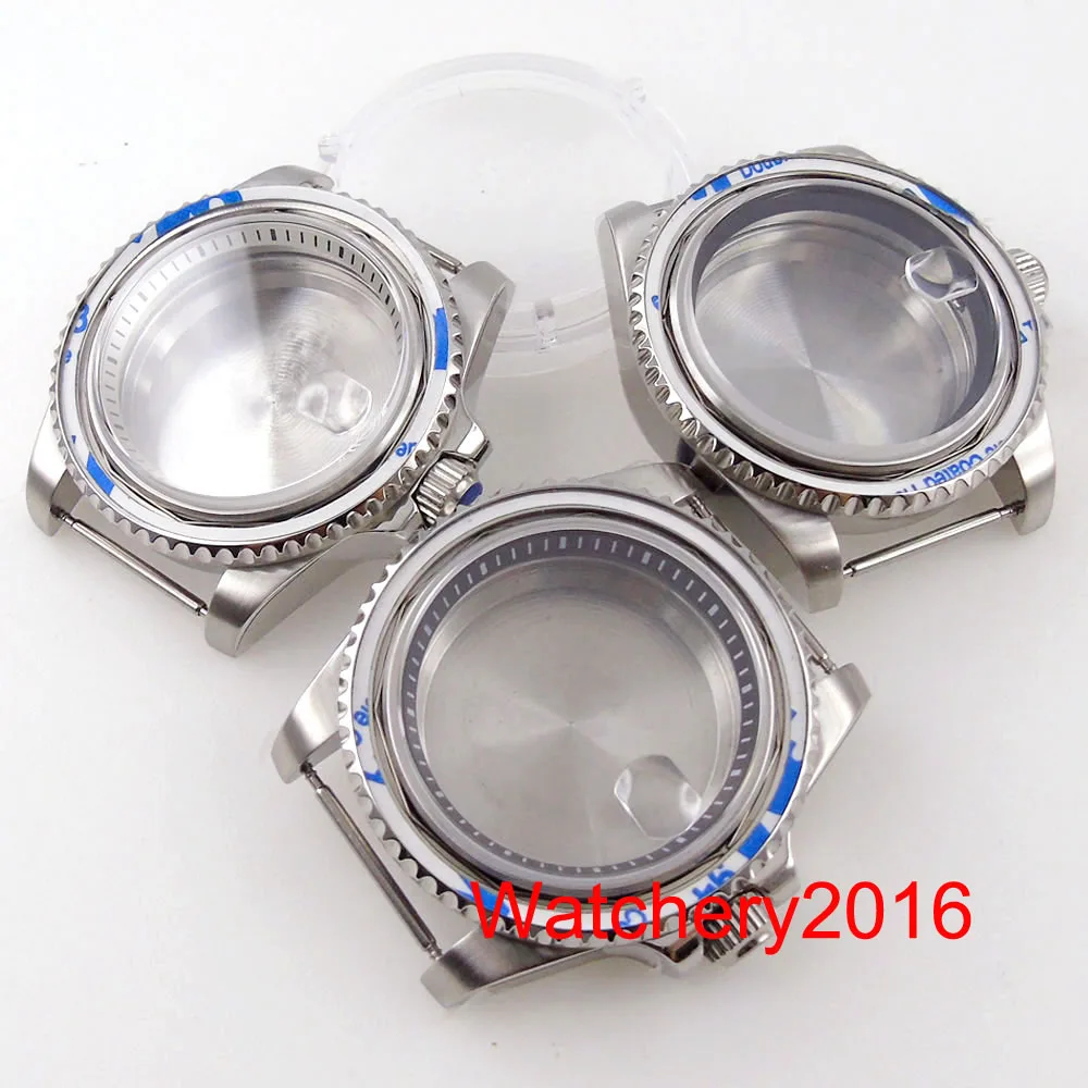 

40mm Watch Case Sapphire Crystal With magnifying glass Stainless Steel Fit NH35 NH36 NH35A SKX SRP 4R35 7S26