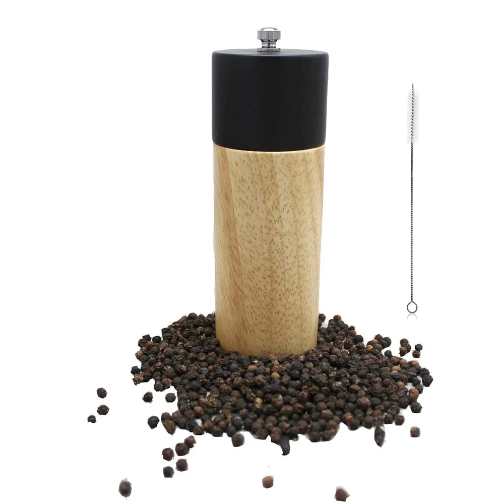 

Mini Manual Pepper Grinder Wooden Salt & Pepper Mill Multi-Purpose Cruet Kitchen Tool With Ceramic Grinder for family kitchen