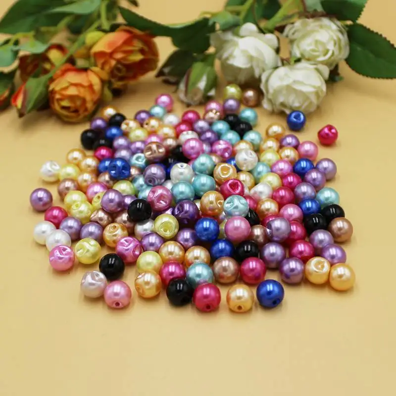 50pcs/lot 6/8/10/12mm Sewing supplies pearl buttons sdark hole plastic Decorative Buttons decorative buttons diy accessories