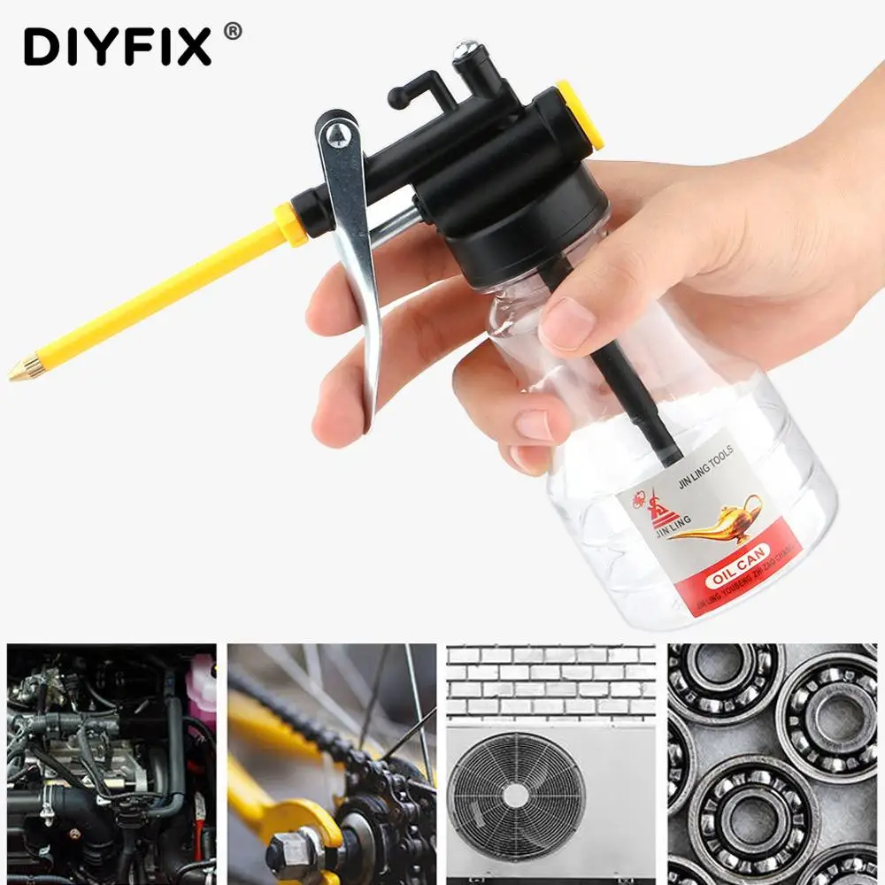 Пистолет для смазки DIYFIX, 250 мл, масляный насос, баночка для смазочного масла, пластиковый прозрачный шланг, масляный инжектор высокого давления, баночка для ремонта автомобиля