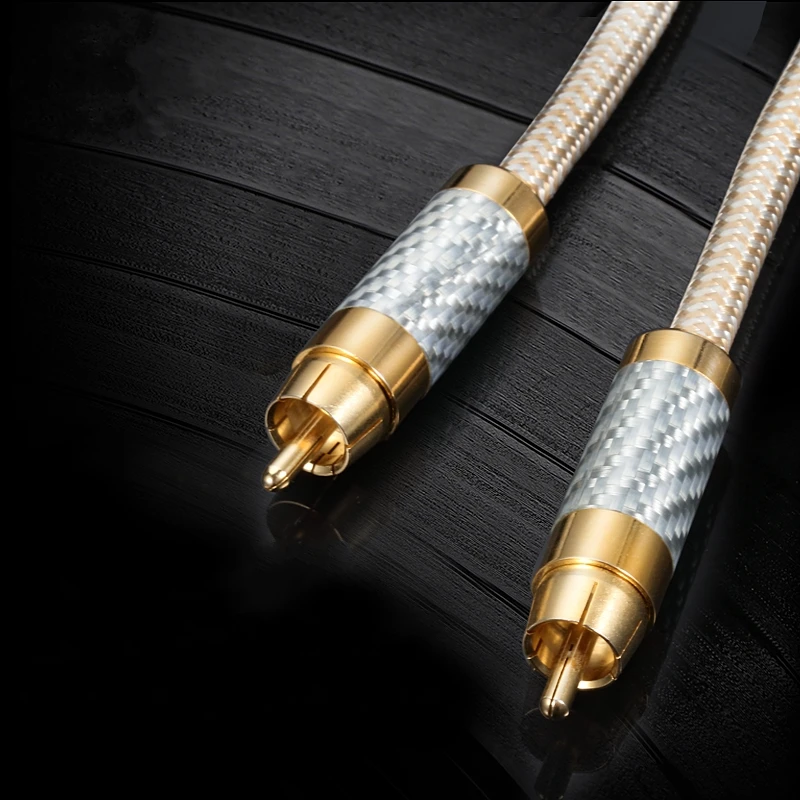 HiFi Subwoofer Audio Cable RCA to RCA Male DVD Soundbox Amplifier Angled Interconnect Shielded Coaxial 75 Ohms 1M 2M 3M 5M 8M