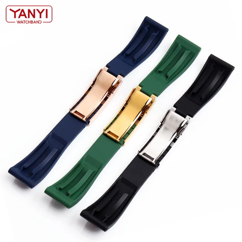 Rubber Watchband for rolex watch band 20mm 21mm Diving waterproof Silicone bracelet prevent dust wholesale mens wristband strap