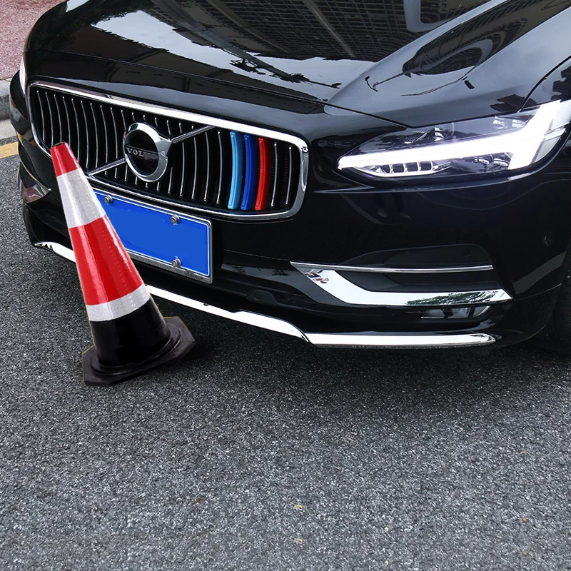 Car Styling Chrome Sticker For Volvo V90 S90 2016 2017 2018 2019 stainless steel Front bumper lips cover trim strips Car Accesso