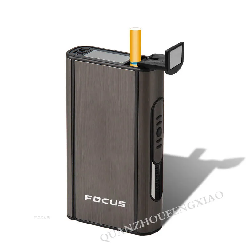 FOCUS Ejection Holder Male Gadgets Windproof Aluminium Alloy Smoke Boxes Creative Fashion Automatic Cigarette Case