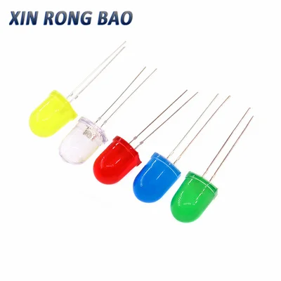 

10Pcs F10 10MM LED Emitting Diode Red White Yellow Green Blue 3V DIY PCB Circuit Transparent Diffused Arduino Bulb