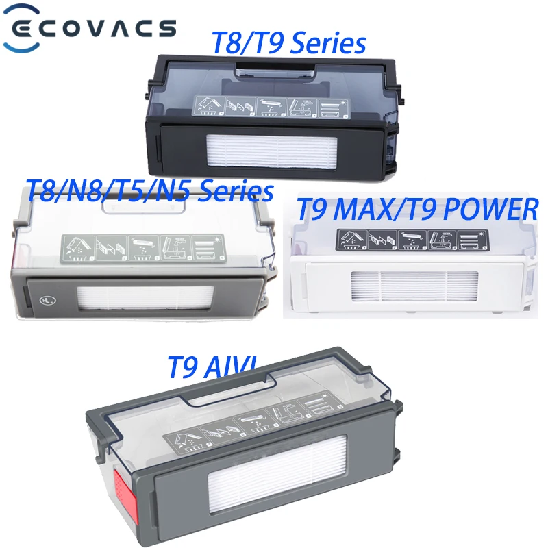 Original ECOVACS Deebot OZMO T8 T8 AIVI T9, T9 MAX T9 Power T9 T9 AIVI Dust Box Assembly or Auto Empty Station Cleaner Spare Par