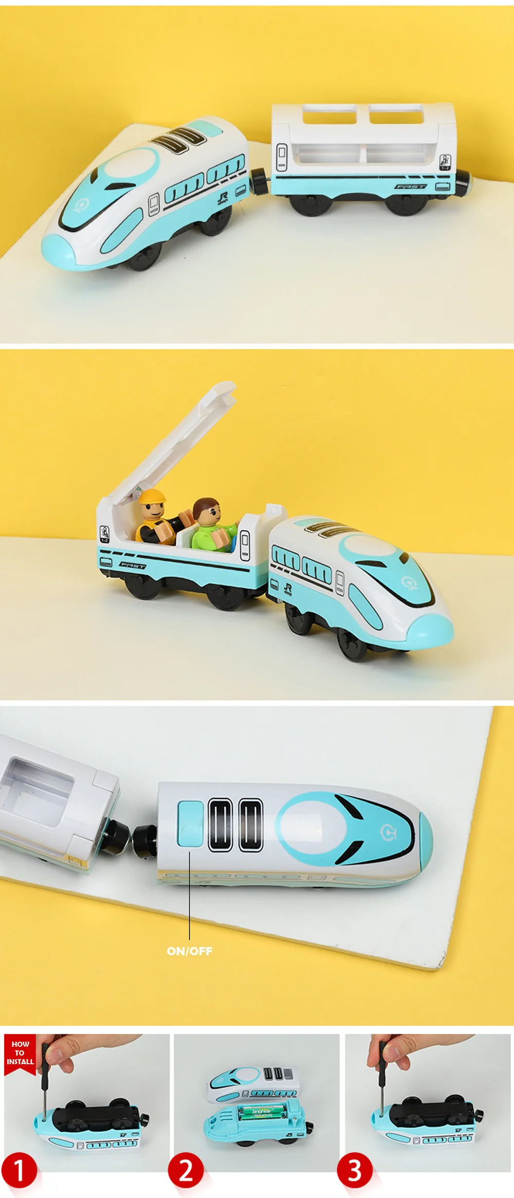 RC Electric Train Set Locomotive Magnetic Train Diecast Slot Toy Fit for Brand Wooden Train Railway Track Toys for Kids Gifts