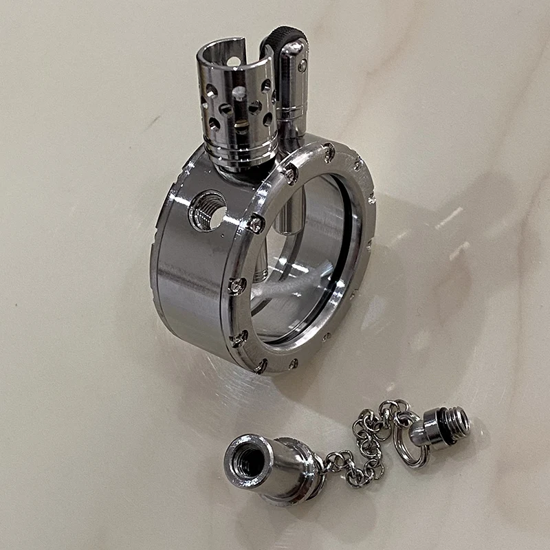 Vòng Tay Đồng Nguyên Chất Dầu Hỏa Bật Lửa Trong Suốt Nhìn Thấy Bình Dầu Tròn Bộ Sưu Tập Đồ Cổ Nam Cao Cấp Hút Thuốc Tặng