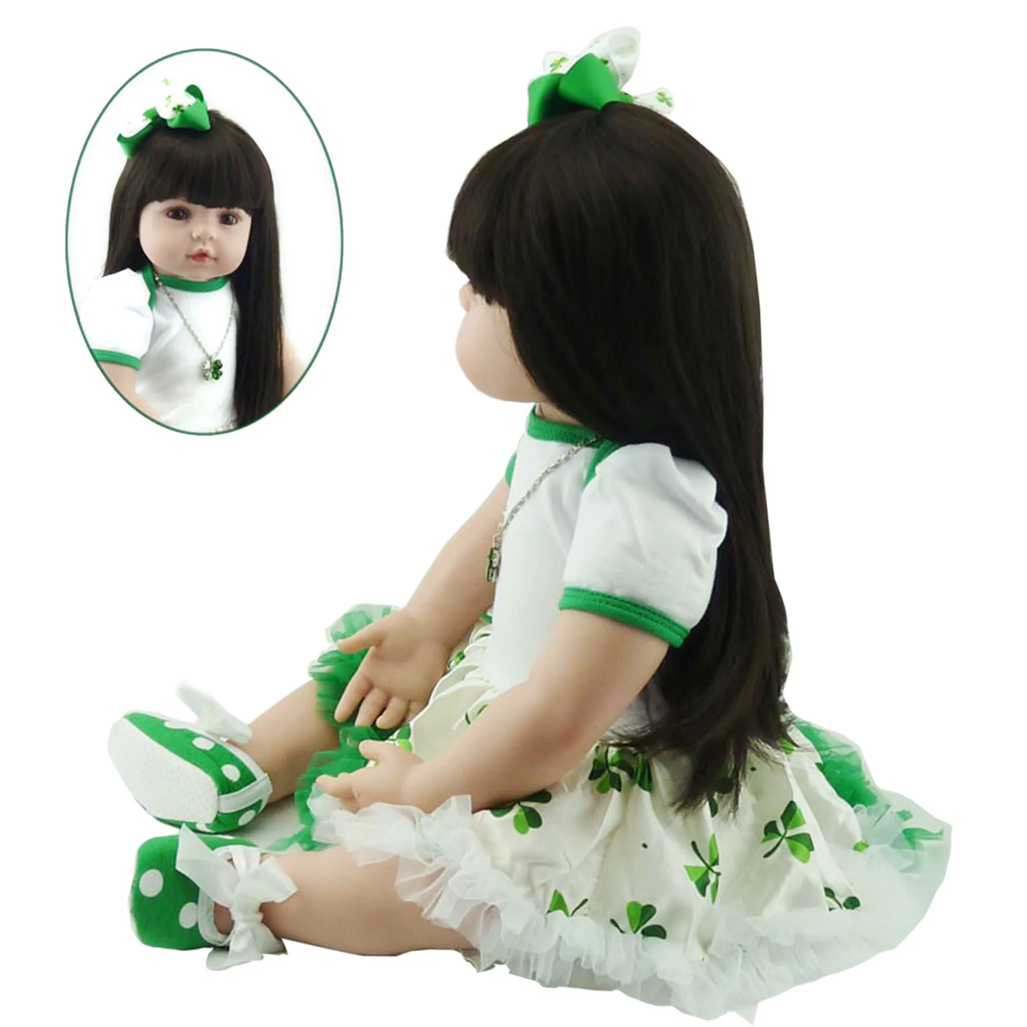 60cm morbido Silicone vinile ragazza Reborn Doll principessa bambino neonati vivi Boneca Bebe regalo di compleanno vestire giocattolo