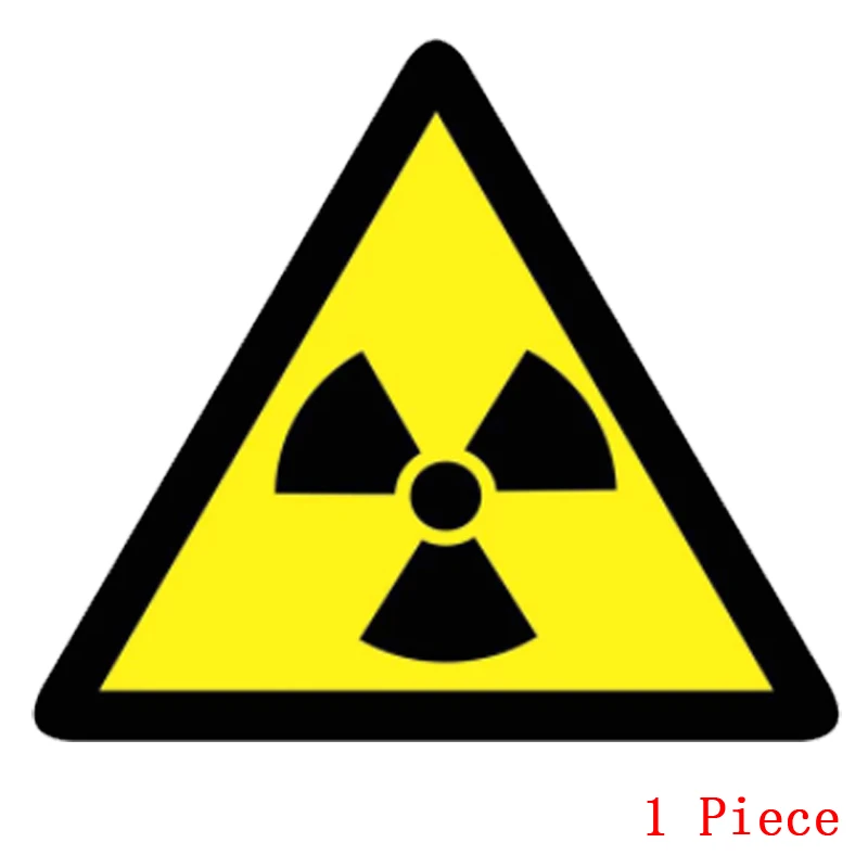 Warning Radioactive Reflective Car Stickers 1 To 8 Radiation Protection Stickers Vinyl PVC Motorcycle Decal Waterproof Sunscreen