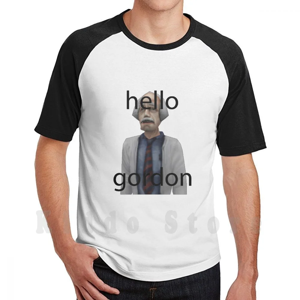 Dr.coomer Hello Gordon T Shirt DIY Big Size 100% Cotton Funny Meme Half Life