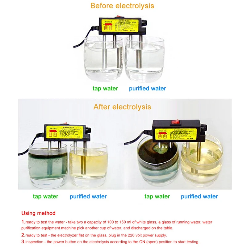 1x Electrolyser Water Quality Testing Tool Water Purifier Testing Instrument Water Electrolyser