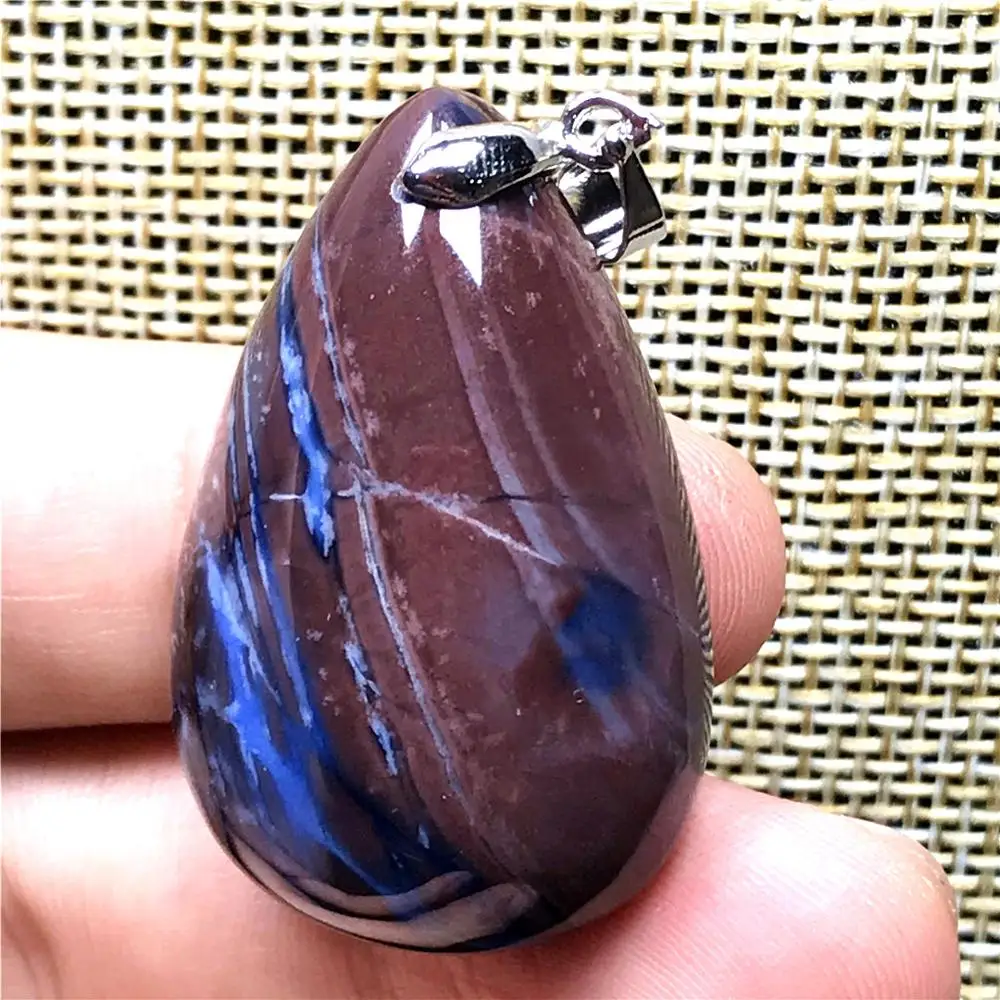 Top Natural Royal Blue Sugilite Pendant Jewelry For Woman Man Crystal 35x22x12mm Beads Silver Water Drop Anticancer Stone AAAA