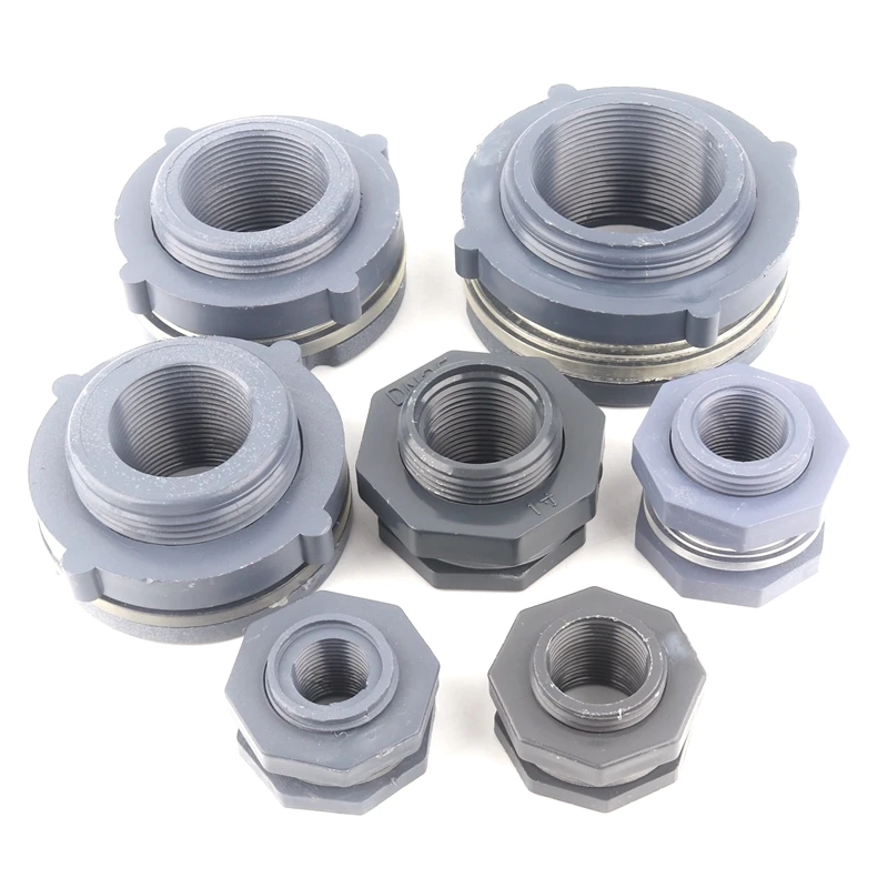 PVC Tank Water Connector Fish Tank Pipe Connector Water Tank Drainage Male Male Thread Thread/Female thread Bulkhead Pipe Joints