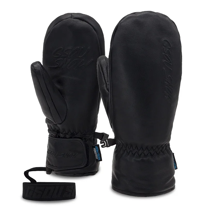 Sheepskin Ice Snow Gloves, Outdoor Accessories, Waterproof, Wearable Snowboarding Mitten, Ski Palm, Five-finger Unsex