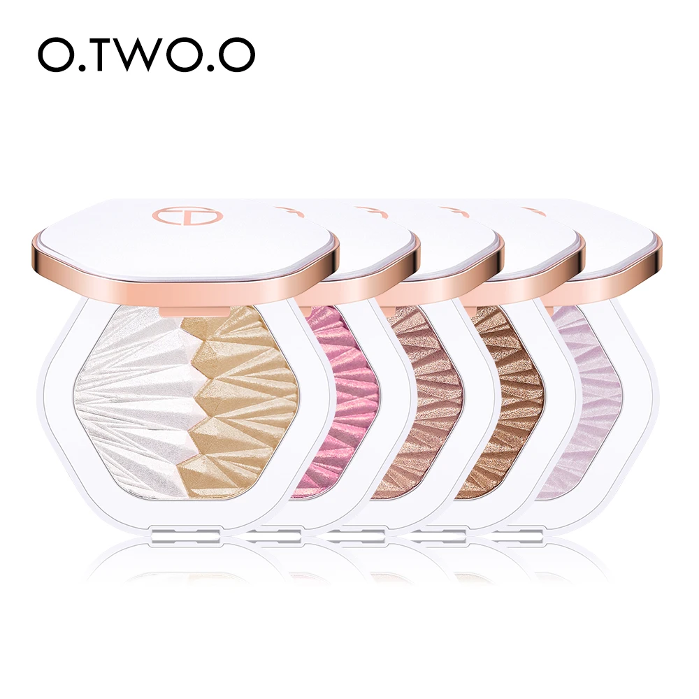 O.TWO.O 2 in 1 Makeup Highlighter Palette Shine Body Face Highlighters Powder Lasting Contouring Pearl White Pink Bronzer