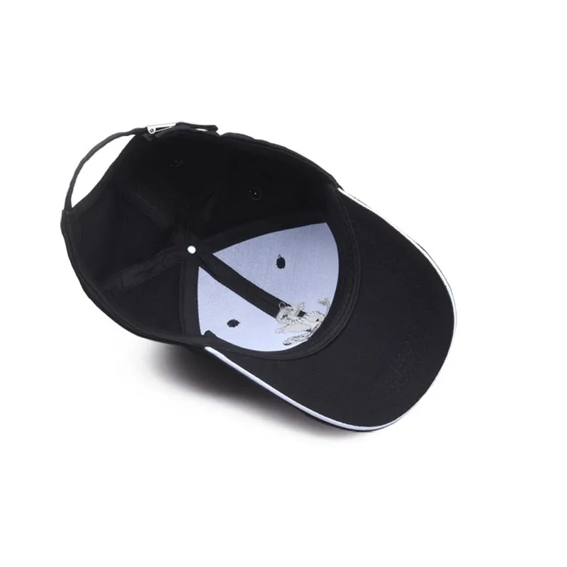 Chapéu marinheiro preto para homens e mulheres, bonés de beisebol bordados com âncora, algodão, esporte ao ar livre, casual snap back, sunhats