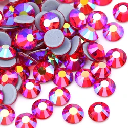 QIAO Light Siam AB Hotfix Rhinestones For Clothing&Wedding Garment Flat Back Hot Fix Crystals Rhinestone Accessories