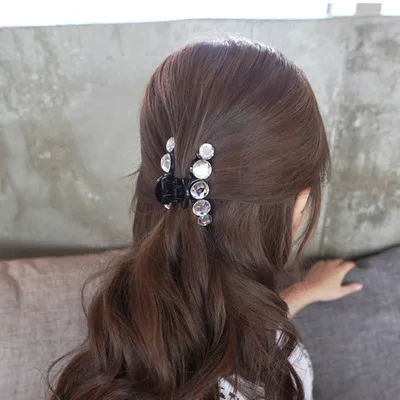 Vrouwen crystal Hair Krab Plastic Haar Klauwen Klem Hars Barette Top Grijper Kristal Strass Parel Haarspelden Haar Clip