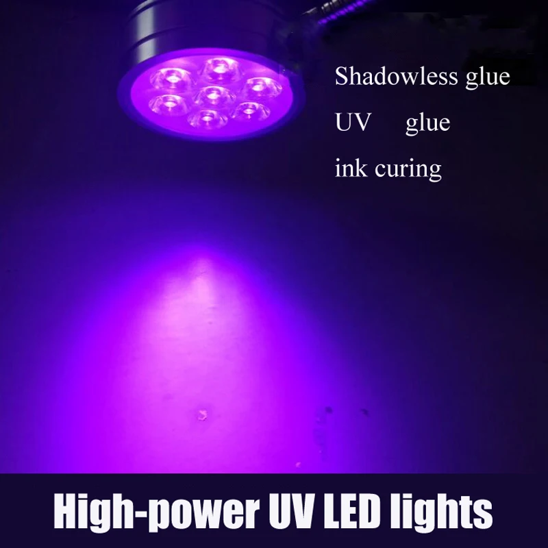 Lampada per polimerizzazione colla UV led lampada per polimerizzazione olio verde ultravioletto riparazione riparazione telefono cellulare colla senza ombra ispezione unghie 7W