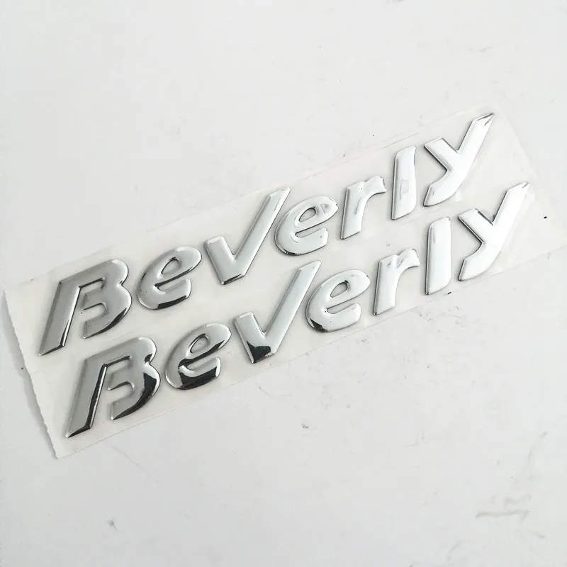 Motorcycle 3D Italian Badge Emblem Sticker Decal Kit for PIAGGIO Beverly 500 Stickers MOTO SCOOTER Sliver Color