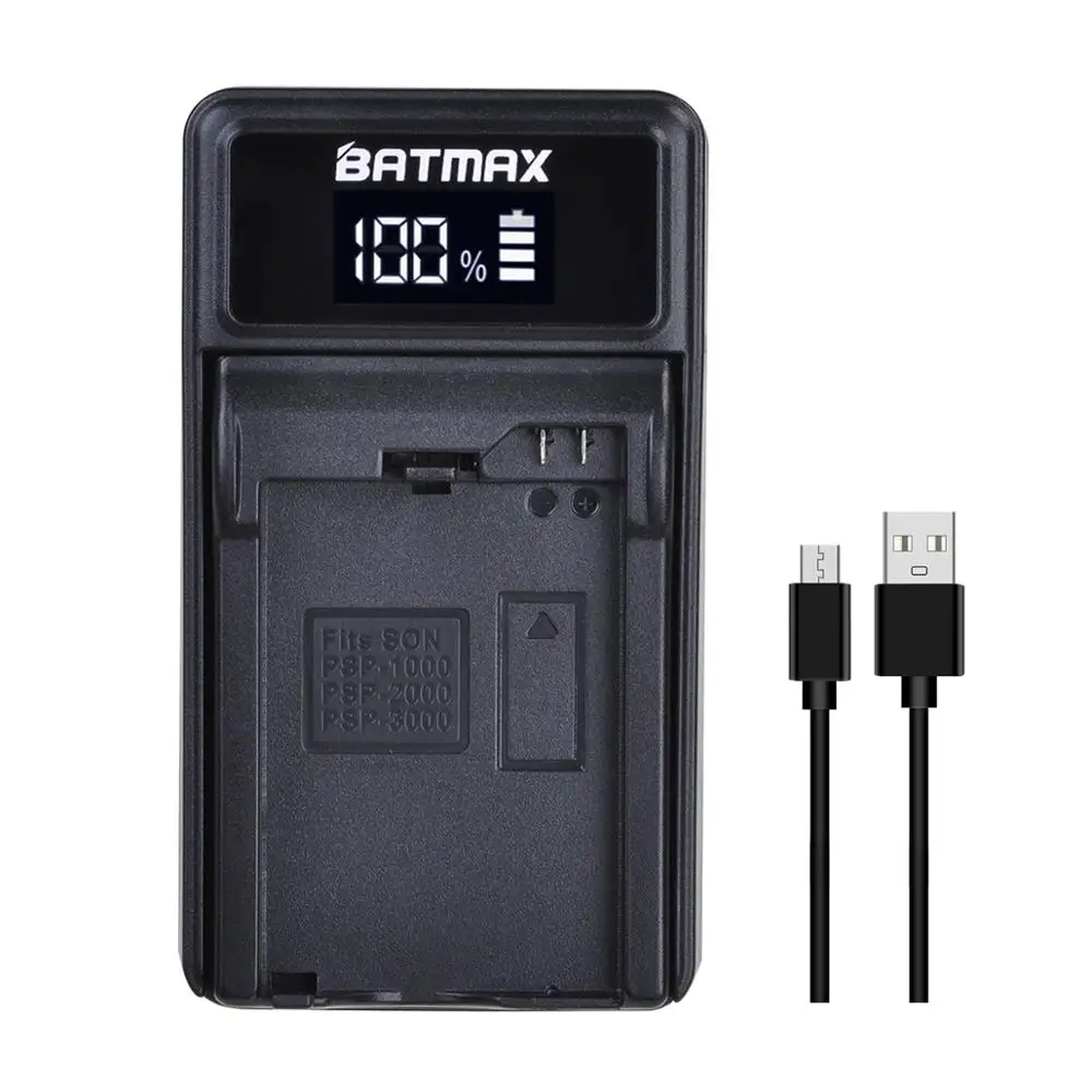 Batmax 3600mAh PSP 1000 bateria + ładowarka USB z LED dla Sony PlayStation Portable PSP1000 dla Sony 1001,1002,1003,1004,1005,1006