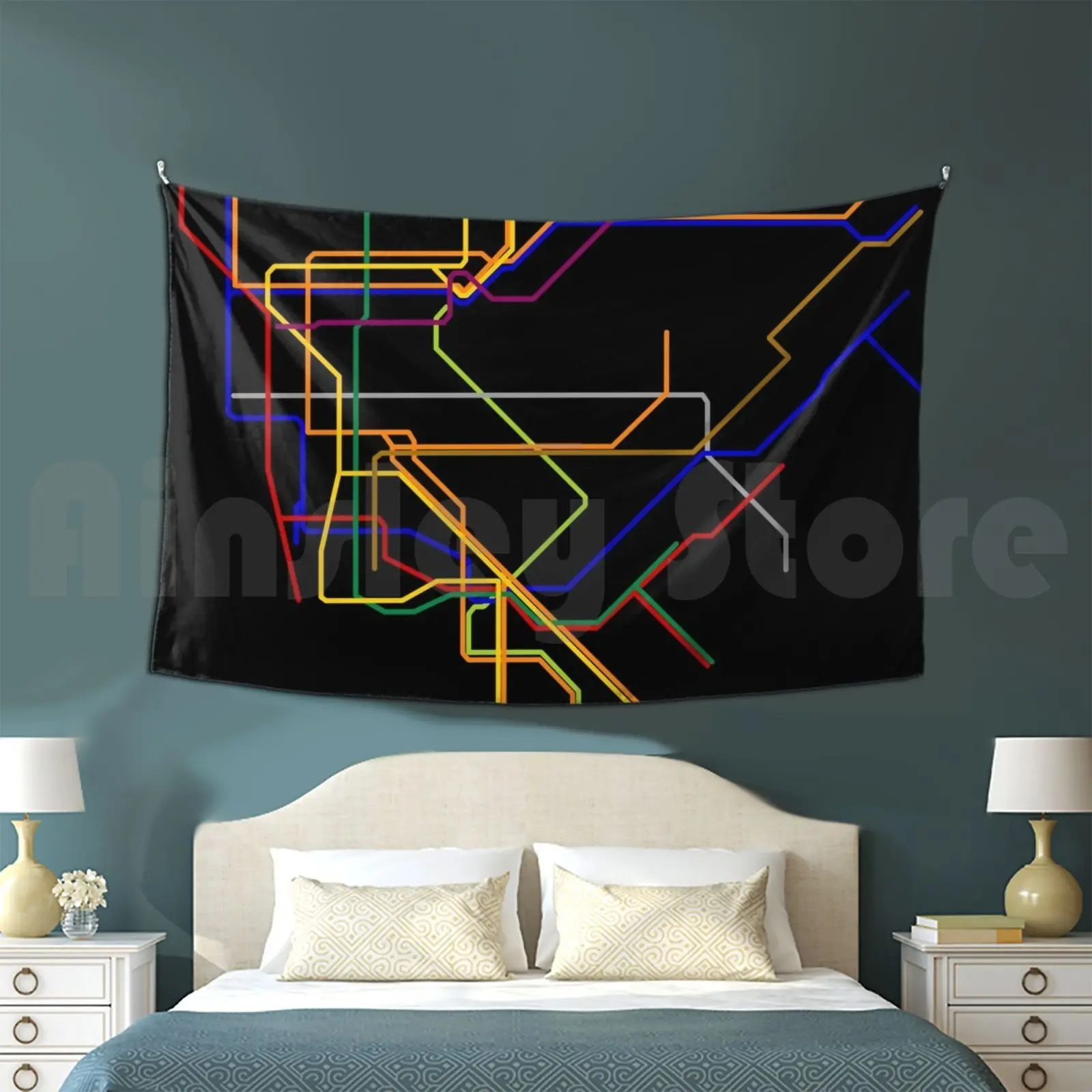 Nyc Lines Tapestry Background Wall Hanging New York City Nyc Ny Lines Line Manhattan Queens Bronx Brooklyn Usa