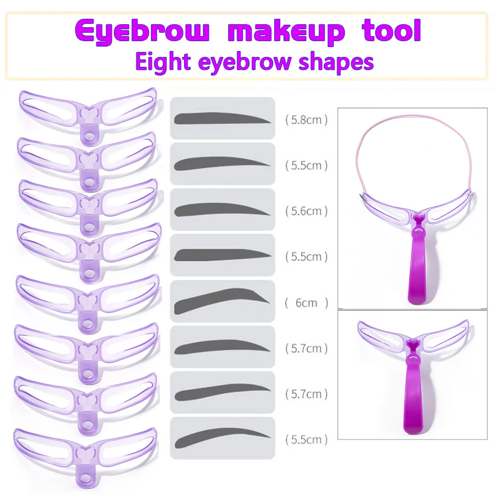 8/12 Pcs Reusable Eye Brow Drawing Guide Eyebrow Stencil Set Styling Shaping Grooming Template Card Kit Eyebrow Shaper Makeup