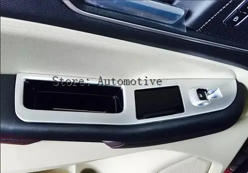 4pcs ABS Chrome DOOR Window switch panel button frame cover trim for ford  Edge 2015